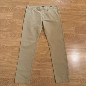 J‎ Crew Flex Pants Men's Beige 34x32 (Act 36x31) Slim Performance Pants Stretch